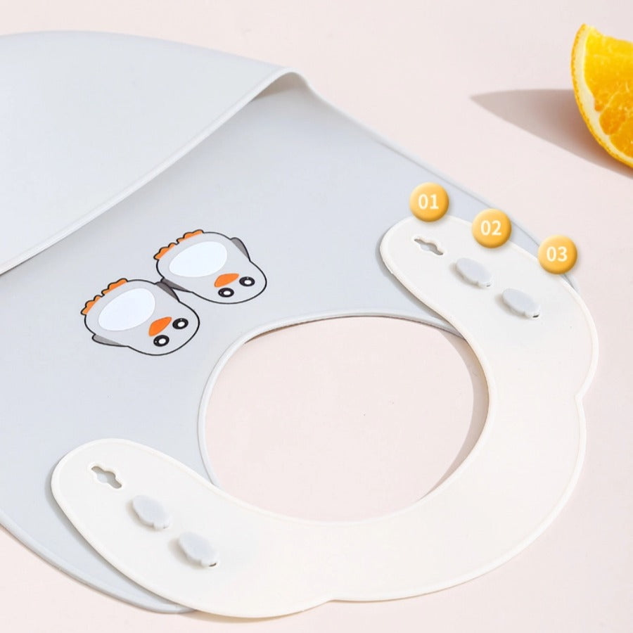 🐧【企鹅造型】儿童硅胶餐盘套装 | 一体式分格防打翻辅食碗 | 食品级宝宝餐具 | 耐高温易吸盘设计