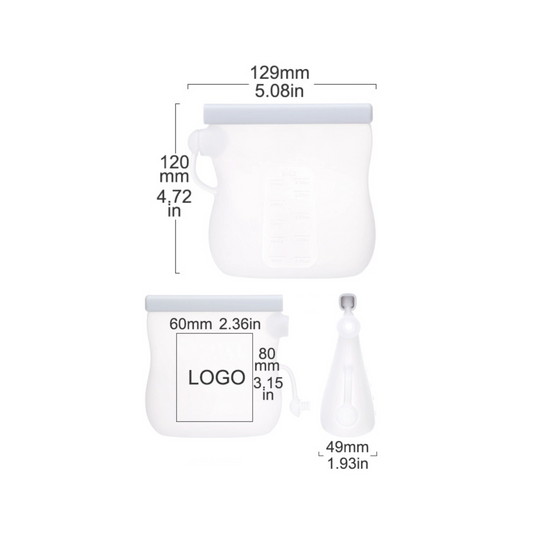 Reusable Silicone Breast Milk Storage Bag|Food-Grade Leakproof Freezer Pouch|Portable Baby Food Container