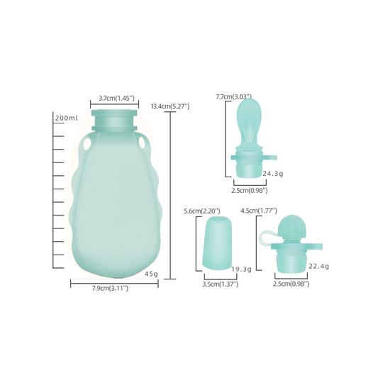 Silicone Breast Milk Storage Bag | Reusable 200ml Baby Food Pouch | Portable Leakproof Freezer Milk Bag
