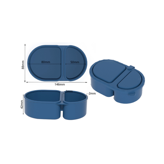 Silicone Lunch Box Set | Microwave Safe Heating Bento Box | Food Grade Divided Storage Container | Reusable Meal Prep Box