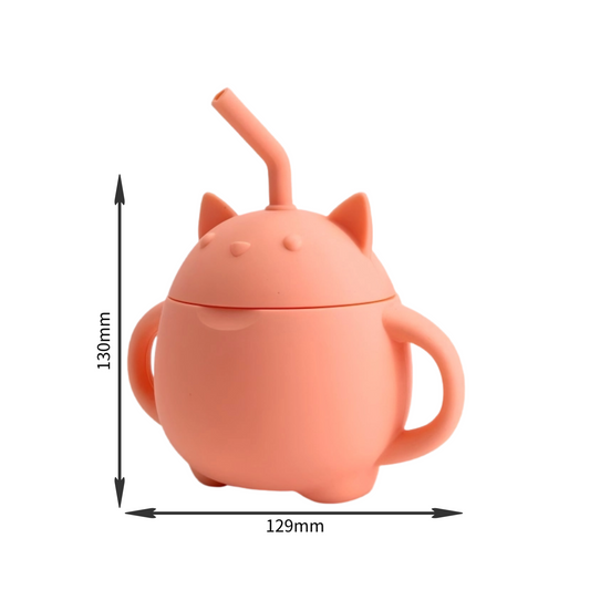 Totoro Silicone Training Cup | Food-Grade Baby Straw Cup | Spill-Proof & Anti-Choke Sippy Cup | Durable Toddler Handle Cup | BPA-Free Silicone Drinking Cup