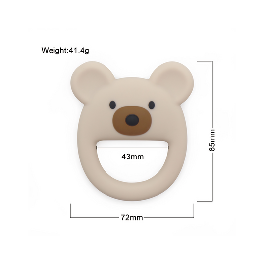 Bear shaped teether | Platinum silicone | Sensory stimulation | 5 pastel colors | Teething sleep aid | Baby Sensory Chew Bear