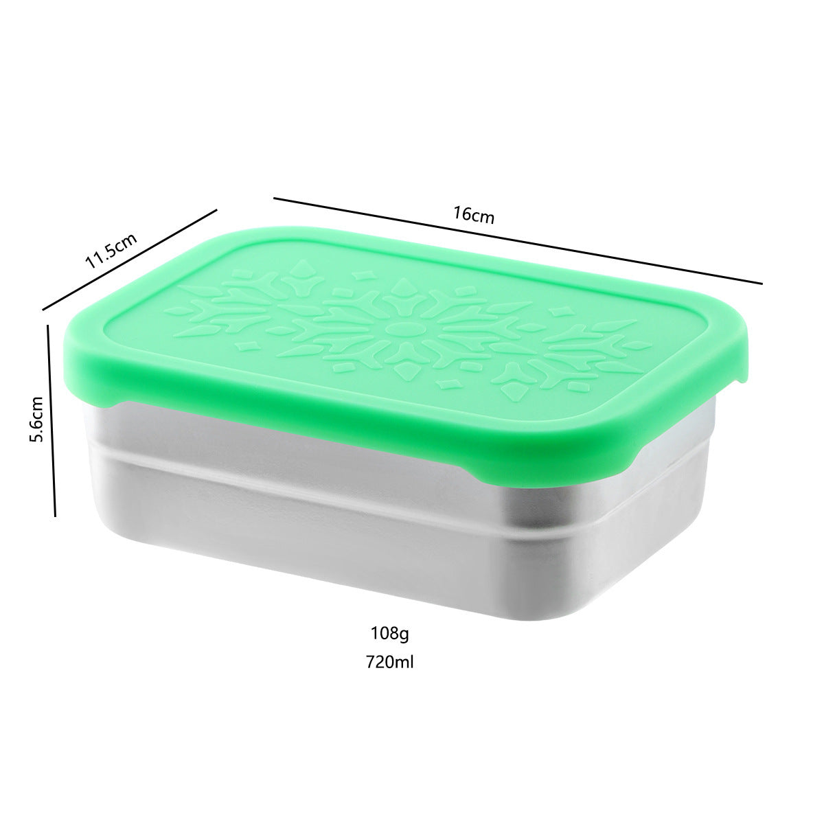 304 Stainless Steel Kids Snack Box|Leakproof Rectangular Lunch Container|Stackable Bento Box