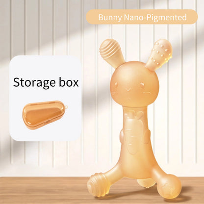 Medical-Grade Silicone Bunny Carrot Teether | Anti-Thumb Sucking