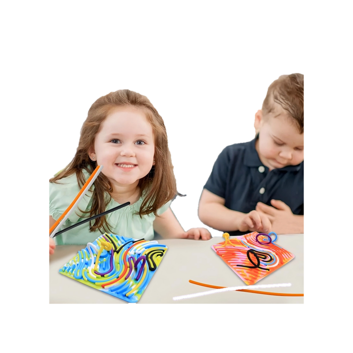 Sensory Silicone Activity Board｜Double-Sided Colorful Learning Toy｜Kids Sensory Fidget Board