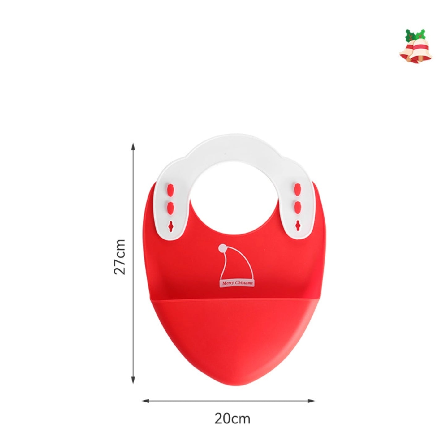 🎅【圣诞限定】儿童硅胶餐盘套装 | 圣诞帽造型分格餐具 + 安全叉勺 | 宝宝辅食礼物 | 食品级防摔耐高温