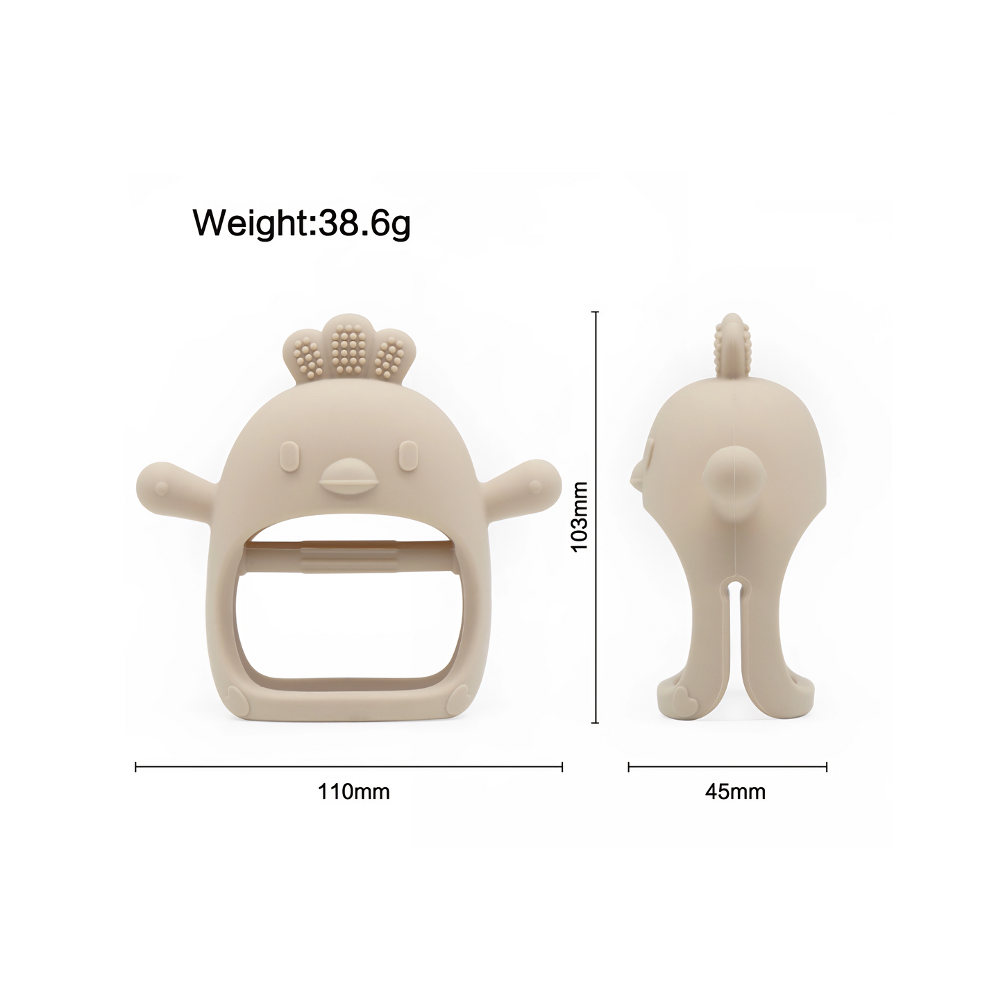 Bestseller teether | Dino/Chick/Marmot Shapes chew toy | Oral motor stimulation | Platinum-grade silicone | Teething sleep aid | 6 Colors + 3 Animal Designs   Promotes