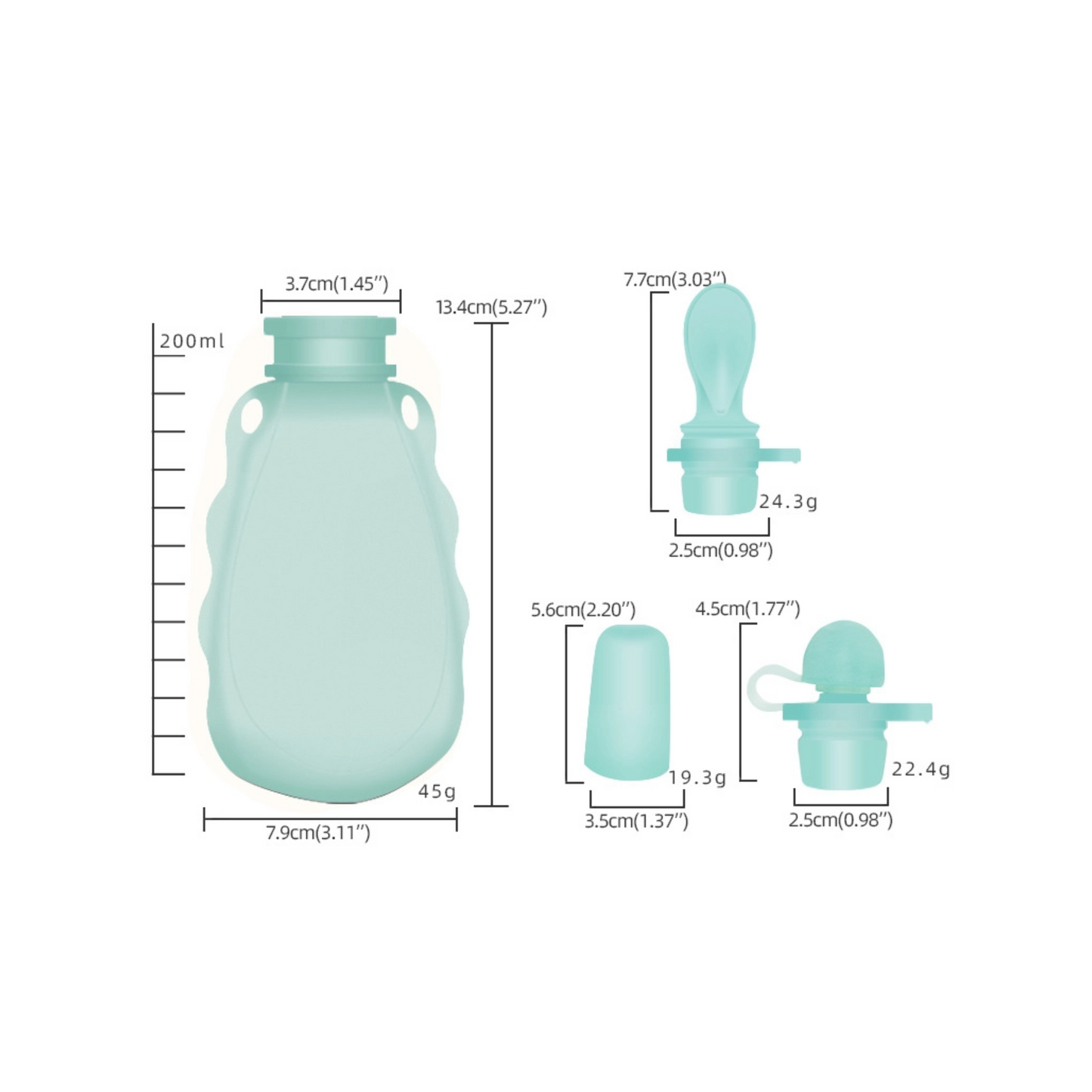 Silicone Breast Milk Storage Bag | Reusable 200ml Baby Food Pouch | Portable Leakproof Freezer Milk Bag