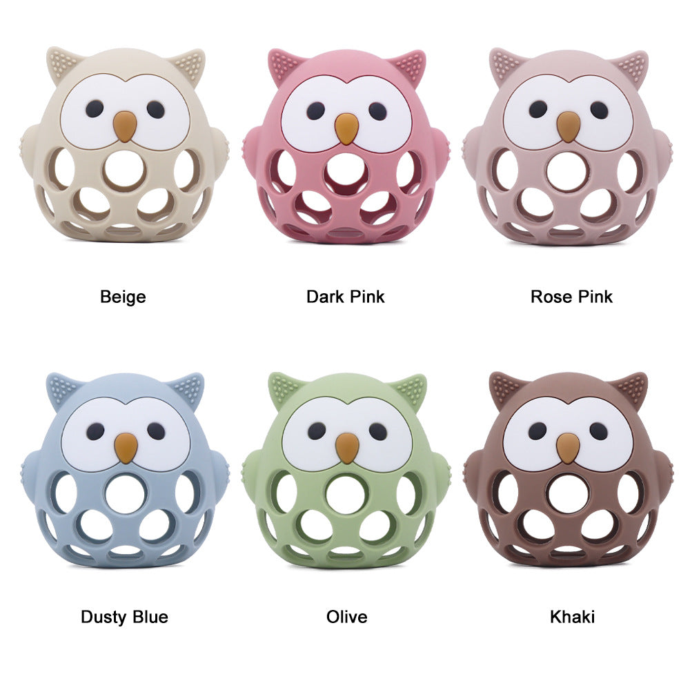 Manhattan teething ball | Animal rattle teether | Sensory grip training | Non-toxic color options | FDA Silicone