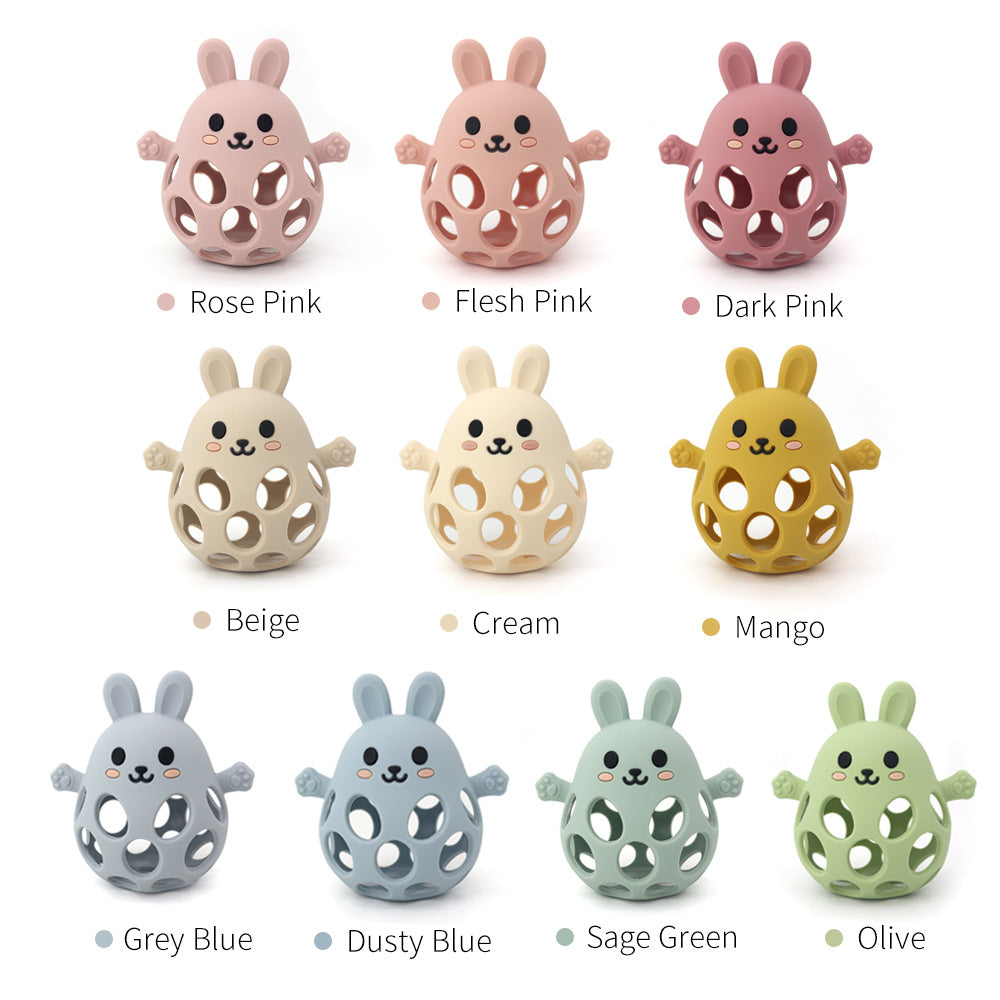 Manhattan teething ball | Animal rattle teether | Sensory grip training | Non-toxic color options | FDA Silicone