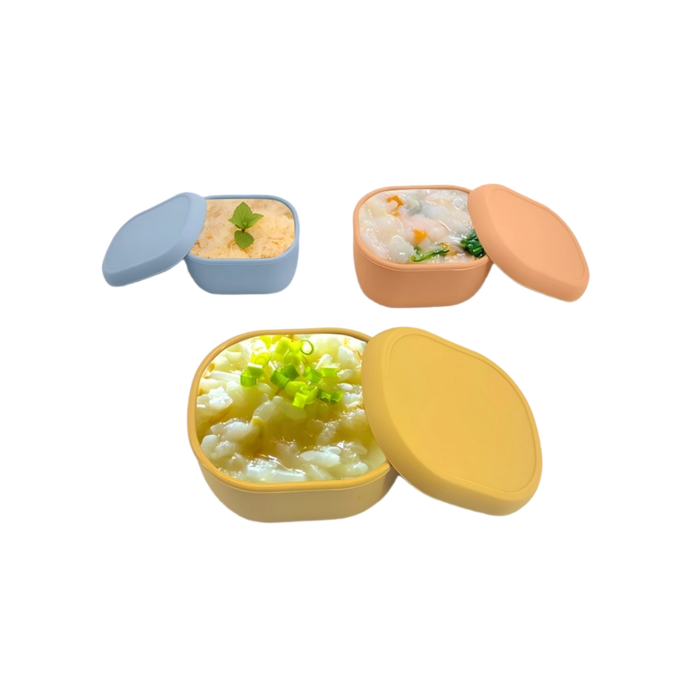 Best Silicone Baby Food Containers | Leak-Proof Bento Snack Boxes | Reusable Kids Lunch Storage | Divided Meal Prep Pouches | Portable Toddler Fresh-Keeper