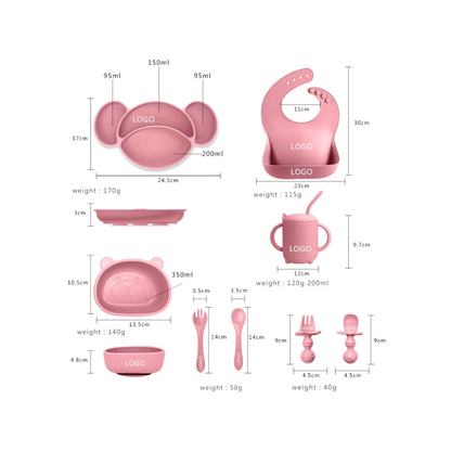 Silicone Baby Feeding Set | Koala Plate & Panda Suction Bowl