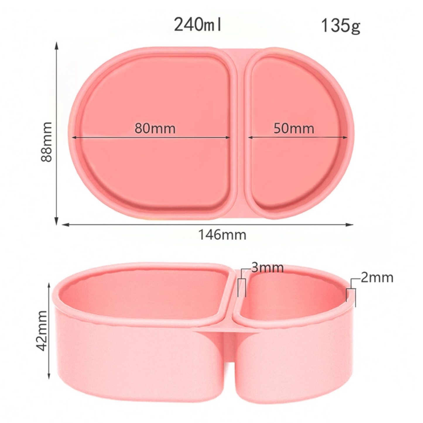 Silicone Lunch Box Set | Microwave Safe Heating Bento Box | Food Grade Divided Storage Container | Reusable Meal Prep Box