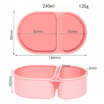 Silicone Lunch Box Set | Microwave Safe Divided Bento Box