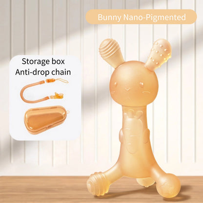 Medical-Grade Silicone Bunny Carrot Teether | Anti-Thumb Sucking
