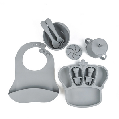 Silicone Baby Feeding Set | 9PCS Crown Toddler Tableware