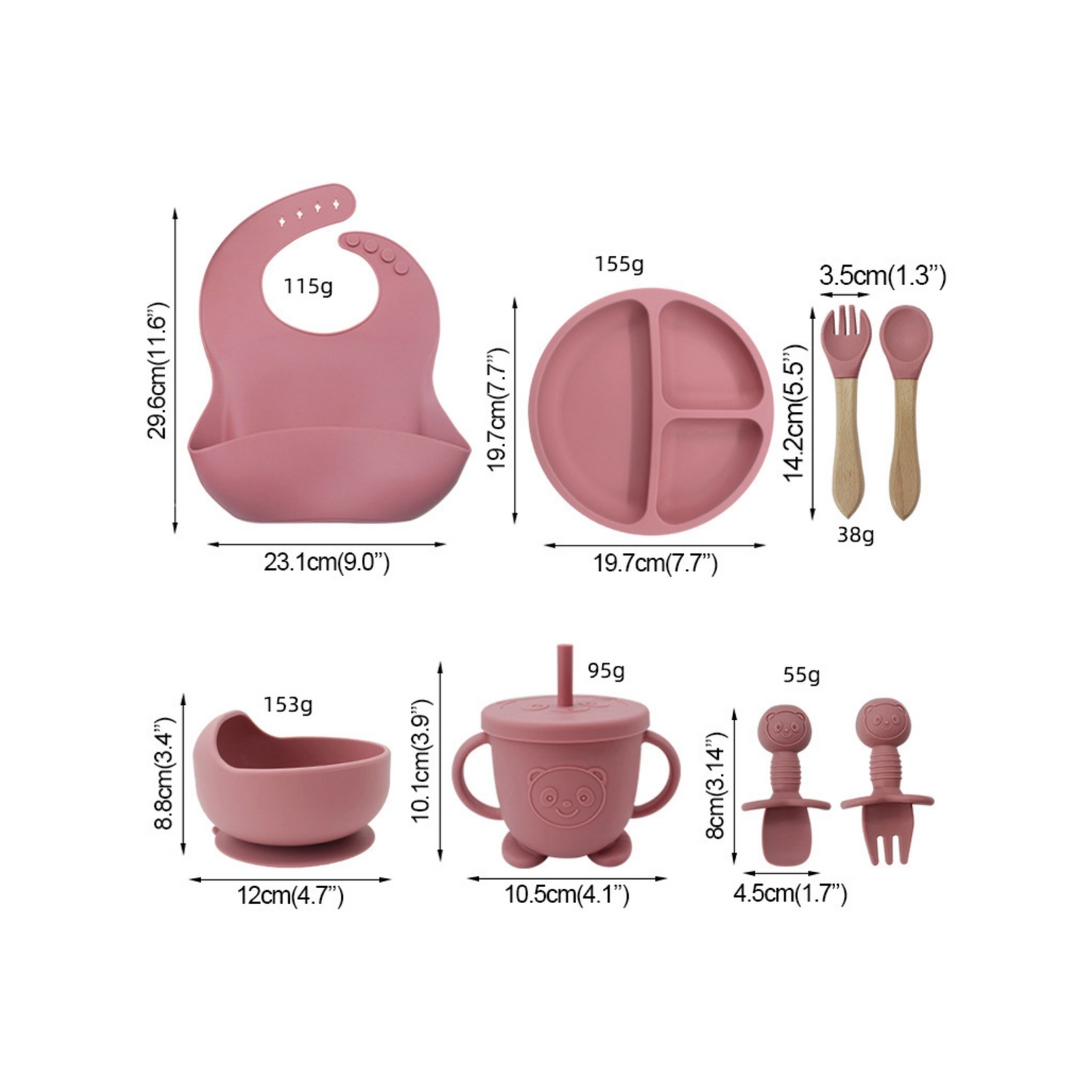 Baby Feeding Set 8PCS | Silicone Training Bowl for Toddlers | Food-Grade Baby Tableware Set