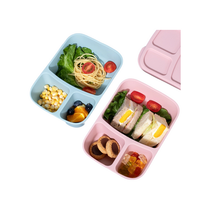 Silicone Lunch Box | 3-Compartment Microwave Safe Bento Box