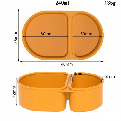 Silicone Lunch Box Set | Microwave Safe Divided Bento Box