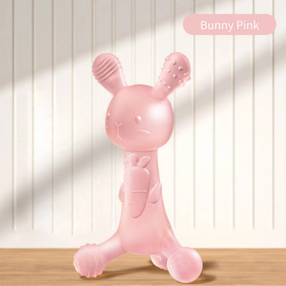 Medical-Grade Silicone Bunny Carrot Teether | Anti-Thumb Sucking