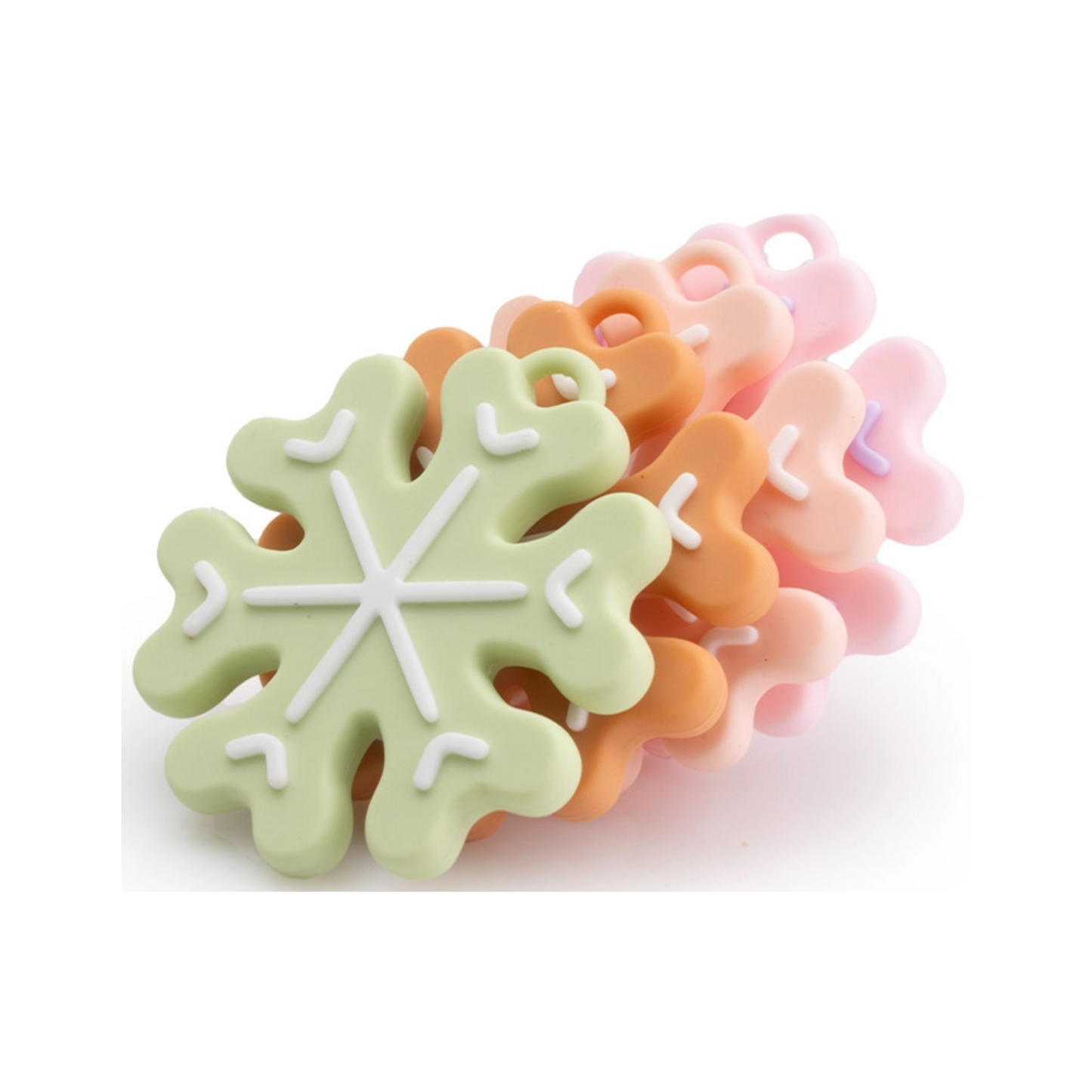 Christmas Series Baby Silicone Teether | Snowflake Teething Toy | Food Grade Silicone Gum Soother | Safe Teether for Infant Relief