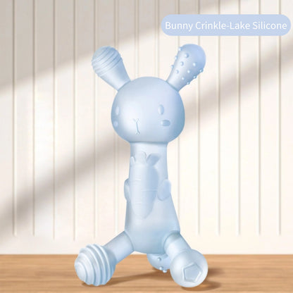 Medical-Grade Silicone Bunny Carrot Teether | Anti-Thumb Sucking