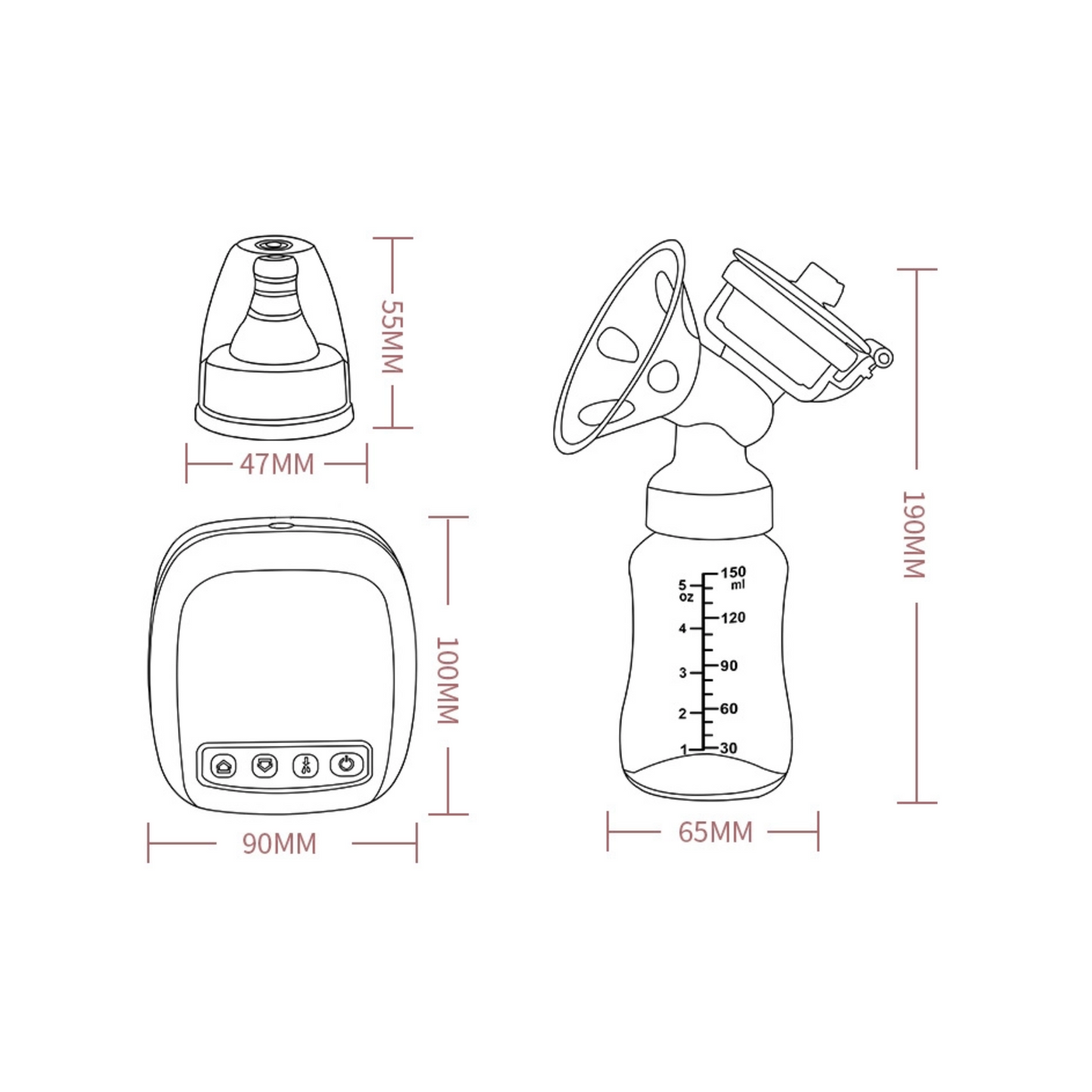 Electric Double Breast Pump | Powerful Suction & Quiet Design | Postpartum Milk Collector | Breastfeeding Essentials