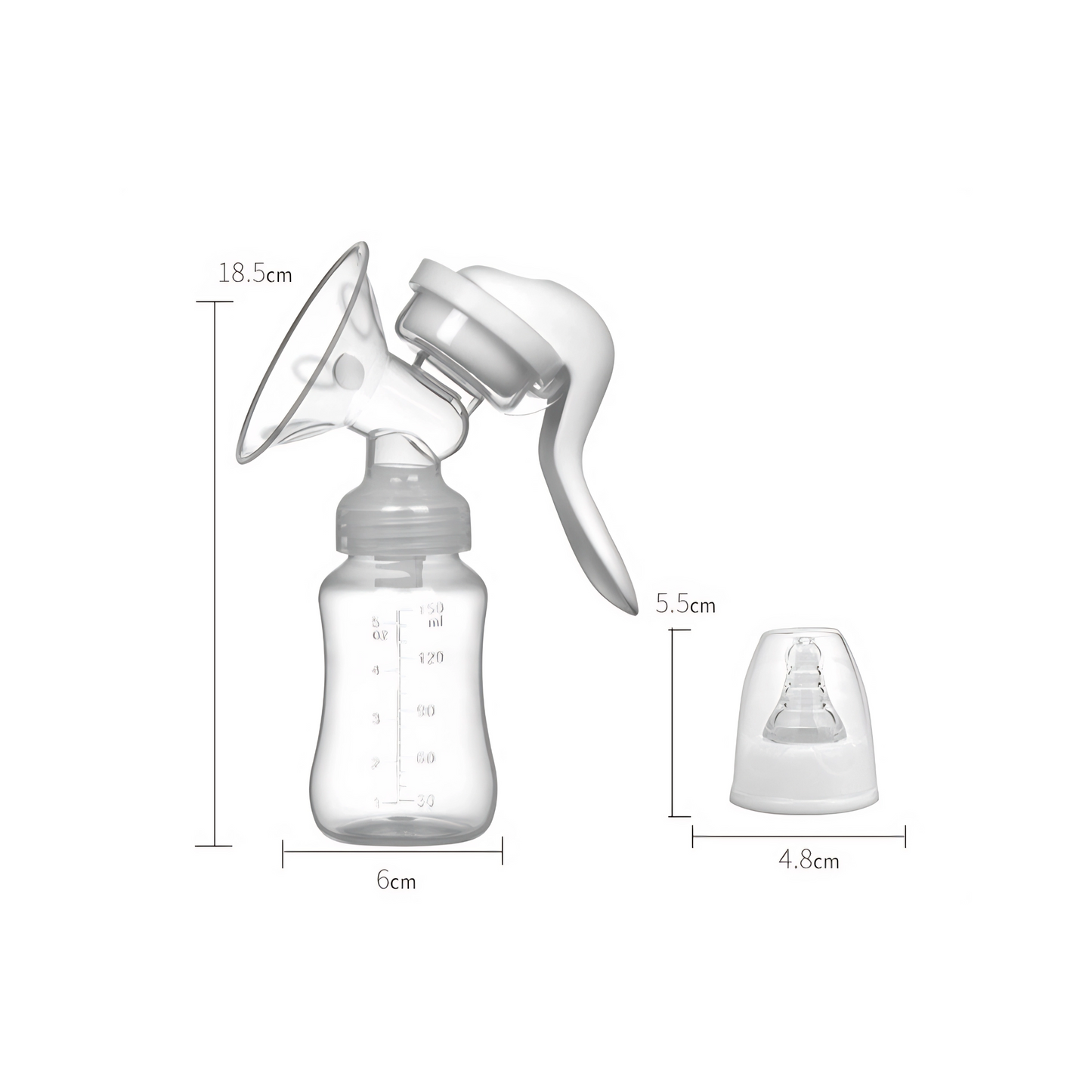 Manual Breast Pump | Gentle Suction Pain-Free Milk Collector | Portable Handheld Breastfeeding Pump