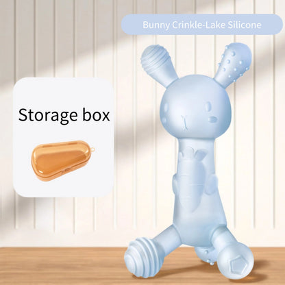 Medical-Grade Silicone Bunny Carrot Teether | Anti-Thumb Sucking
