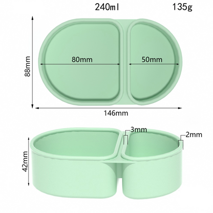 Silicone Lunch Box Set | Microwave Safe Divided Bento Box