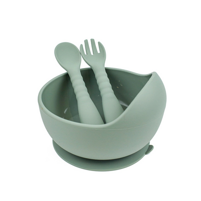 Silicone Baby Suction Bowl & Spoon | Snail Toddler Feeding Set