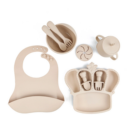 Silicone Baby Feeding Set | 9PCS Crown Toddler Tableware