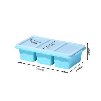 Silicone Ice Cube Tray with Lid | Food Storage Freezer Container