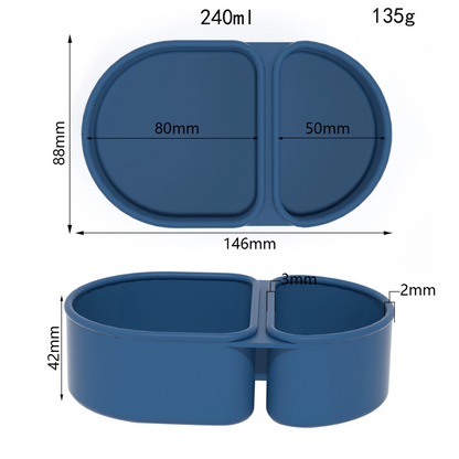 Silicone Lunch Box Set | Microwave Safe Divided Bento Box