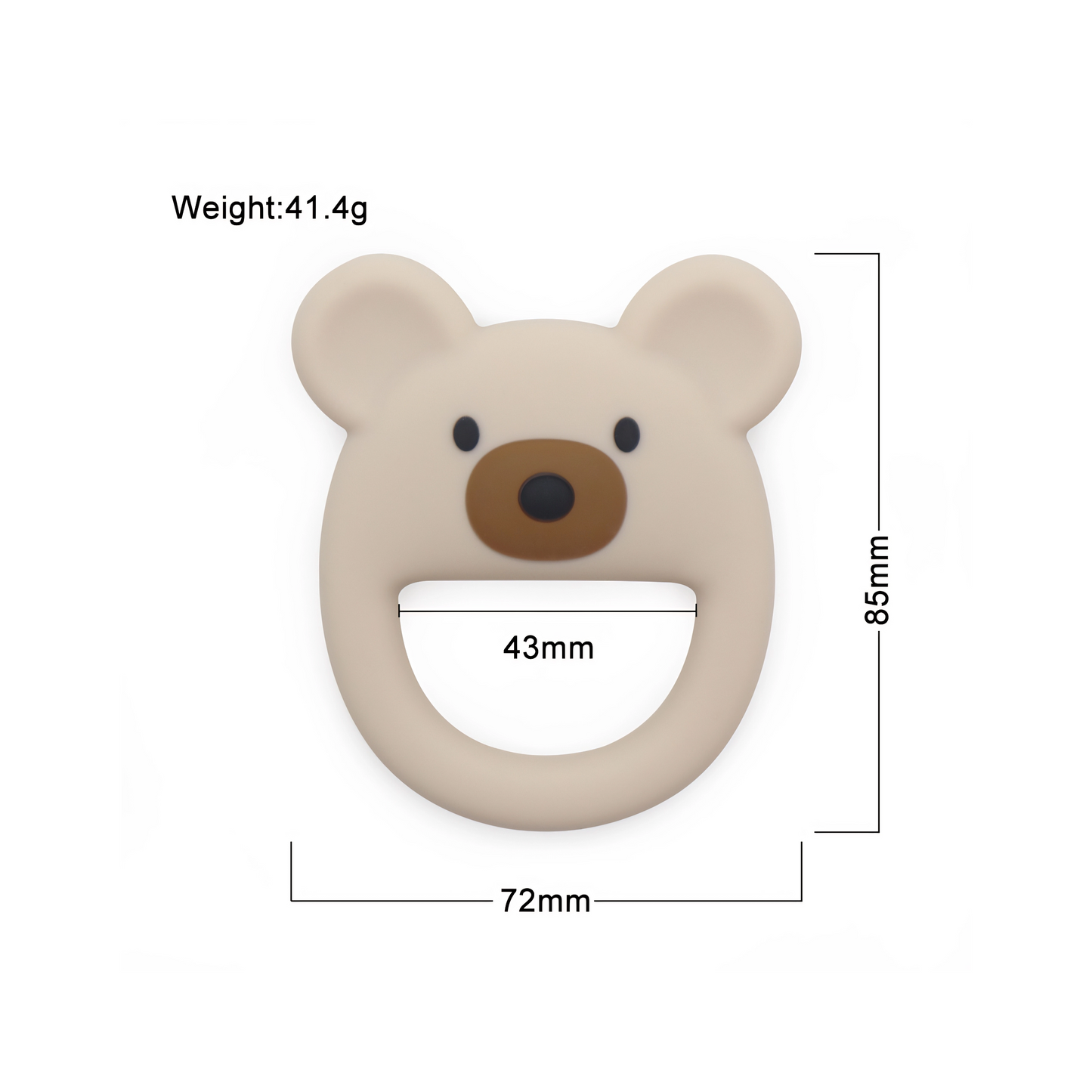 Bear shaped teether | Platinum silicone | Sensory stimulation | 5 pastel colors | Teething sleep aid | Baby Sensory Chew Bear