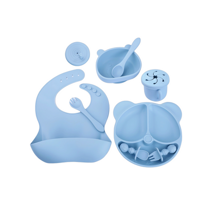 Silicone Baby Feeding Set | 8PCS Bear Suction Tableware Starter Kit