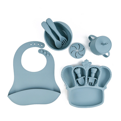 Silicone Baby Feeding Set | 9PCS Crown Toddler Tableware