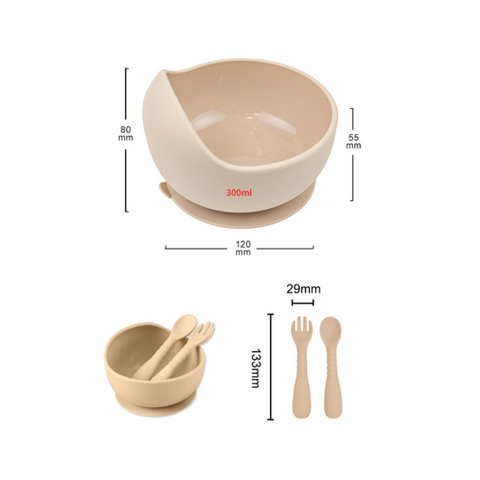 Snail Silicone Baby Suction Bowl and Spoon | Toddler Feeding Bowl | Non-slip Silicone Baby Tableware | BPA Free Weaning Dish