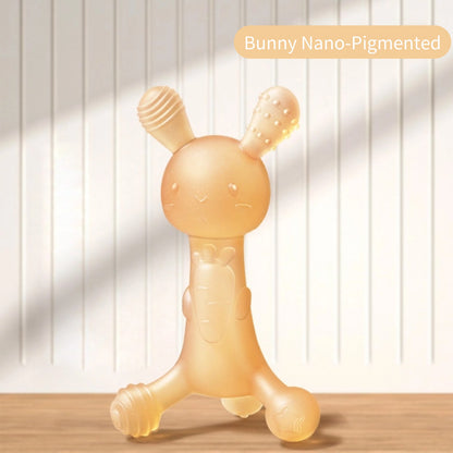Medical-Grade Silicone Bunny Carrot Teether | Anti-Thumb Sucking