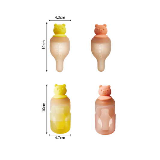 Pacifier medicine dispenser | FDA approved baby feeder | Medicine syringe with cup | Gender-neutral colors | Preemie feeding solution | 2 Soft Silicone Colors