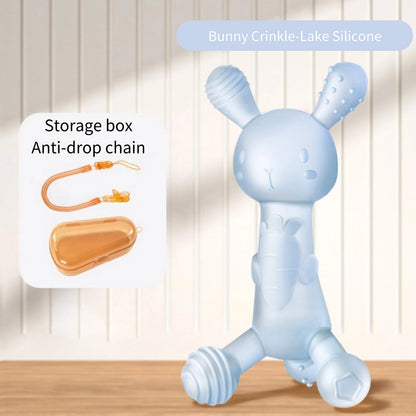 Medical-Grade Silicone Bunny Carrot Teether | Anti-Thumb Sucking