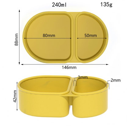 Silicone Lunch Box Set | Microwave Safe Divided Bento Box