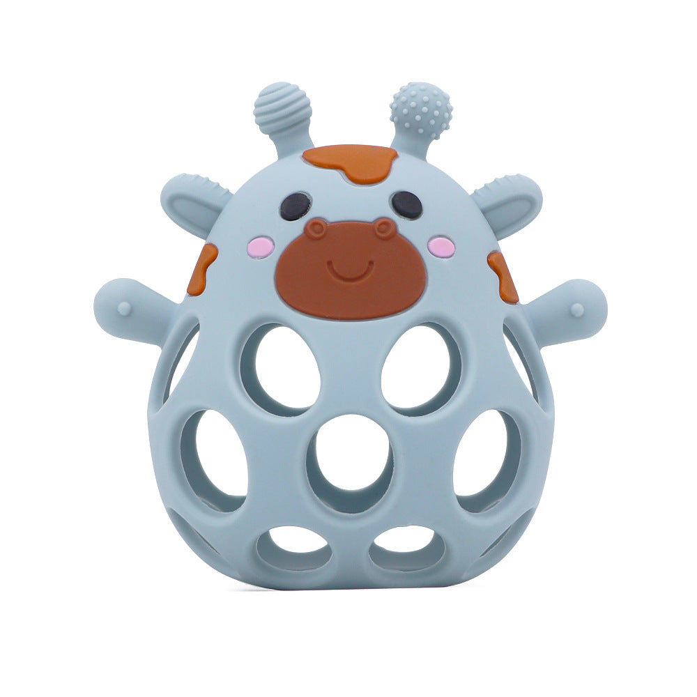 Manhattan teething ball | Animal rattle teether | Sensory grip training | Non-toxic color options | FDA Silicone