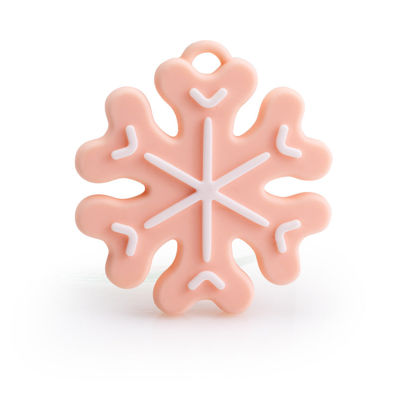 Christmas Series Baby Silicone Teether | Snowflake Teething Toy | Food Grade Silicone Gum Soother | Safe Teether for Infant Relief