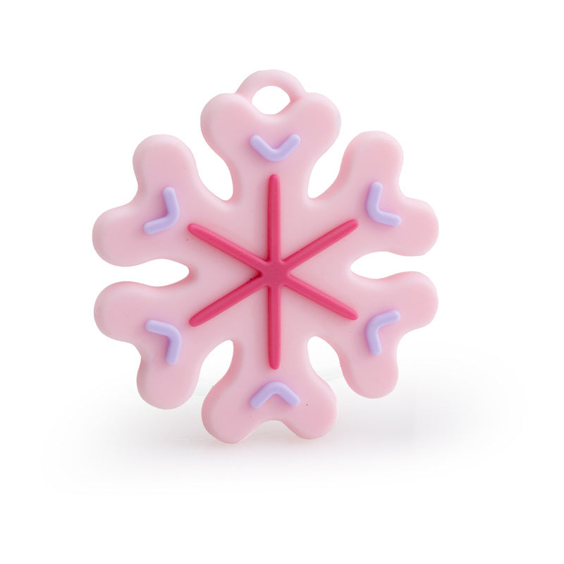 Christmas Series Baby Silicone Teether | Snowflake Teething Toy | Food Grade Silicone Gum Soother | Safe Teether for Infant Relief