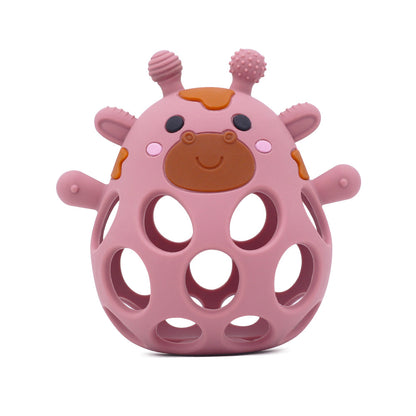 Silicone Manhattan Teething Ball | Animal Rattle Sensory Toy