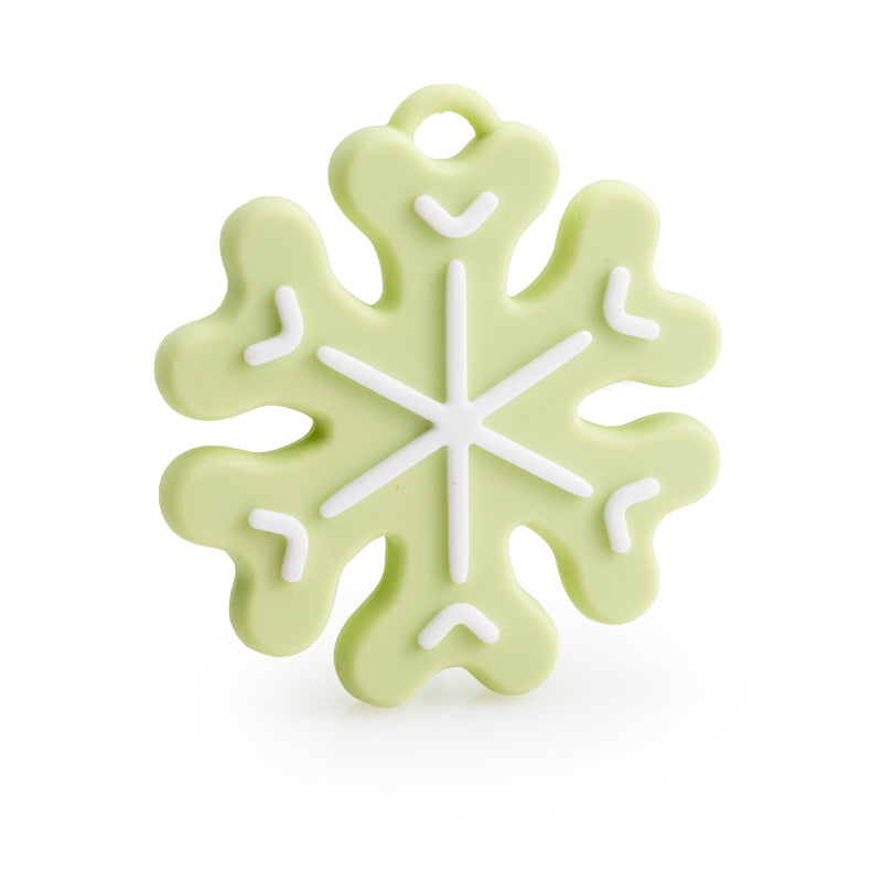 Christmas Series Baby Silicone Teether | Snowflake Teething Toy | Food Grade Silicone Gum Soother | Safe Teether for Infant Relief