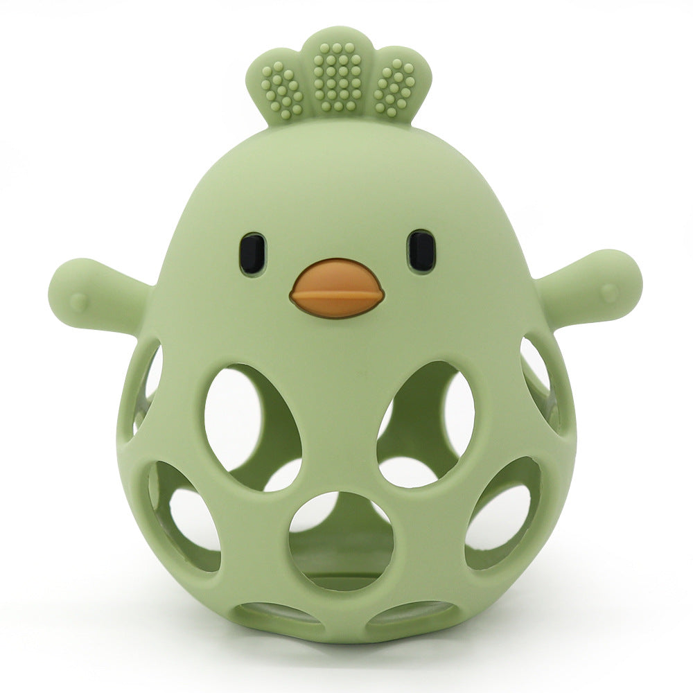 Manhattan teething ball | Animal rattle teether | Sensory grip training | Non-toxic color options | FDA Silicone