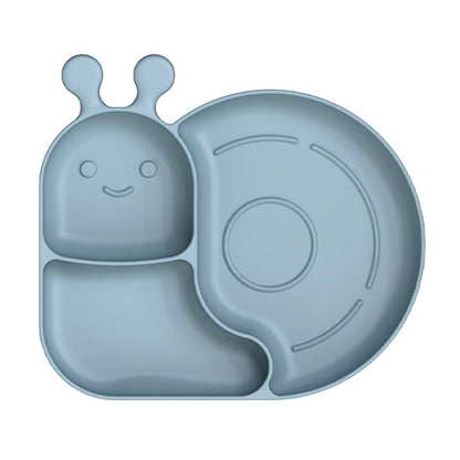 Silicone Baby Suction Plate | Snail Shaped Divided Feeding Plate