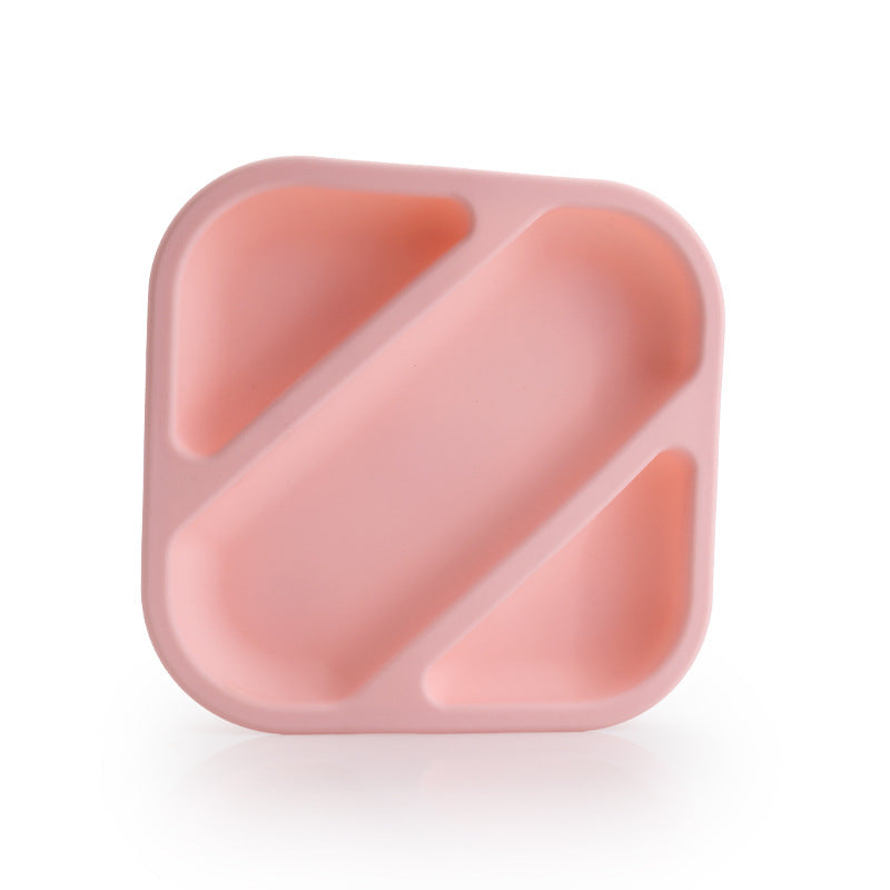 Food-Grade Silicone Baby Suction Plate | 3-Compartment Divided Toddler Plate | BPA-Free One-Piece Baby Feeding Dish | Non-Slip Infant Tableware | Heat & Cold Resistant